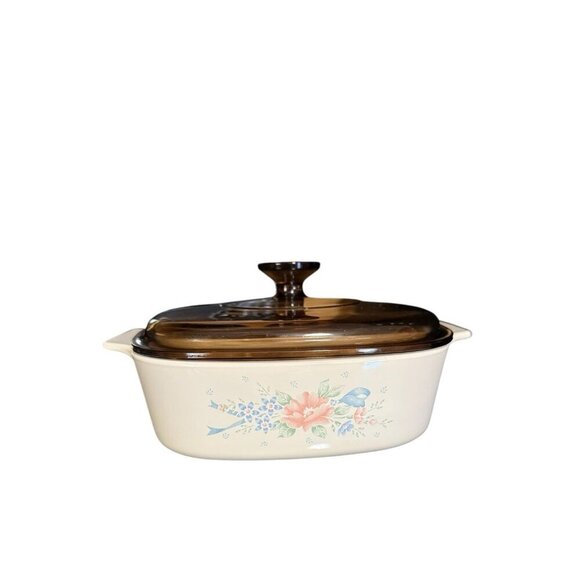 Vintage Corning Ware Symphony 2 Liter Casserole Dish with Pyrex Lid - Picture 2 of 4